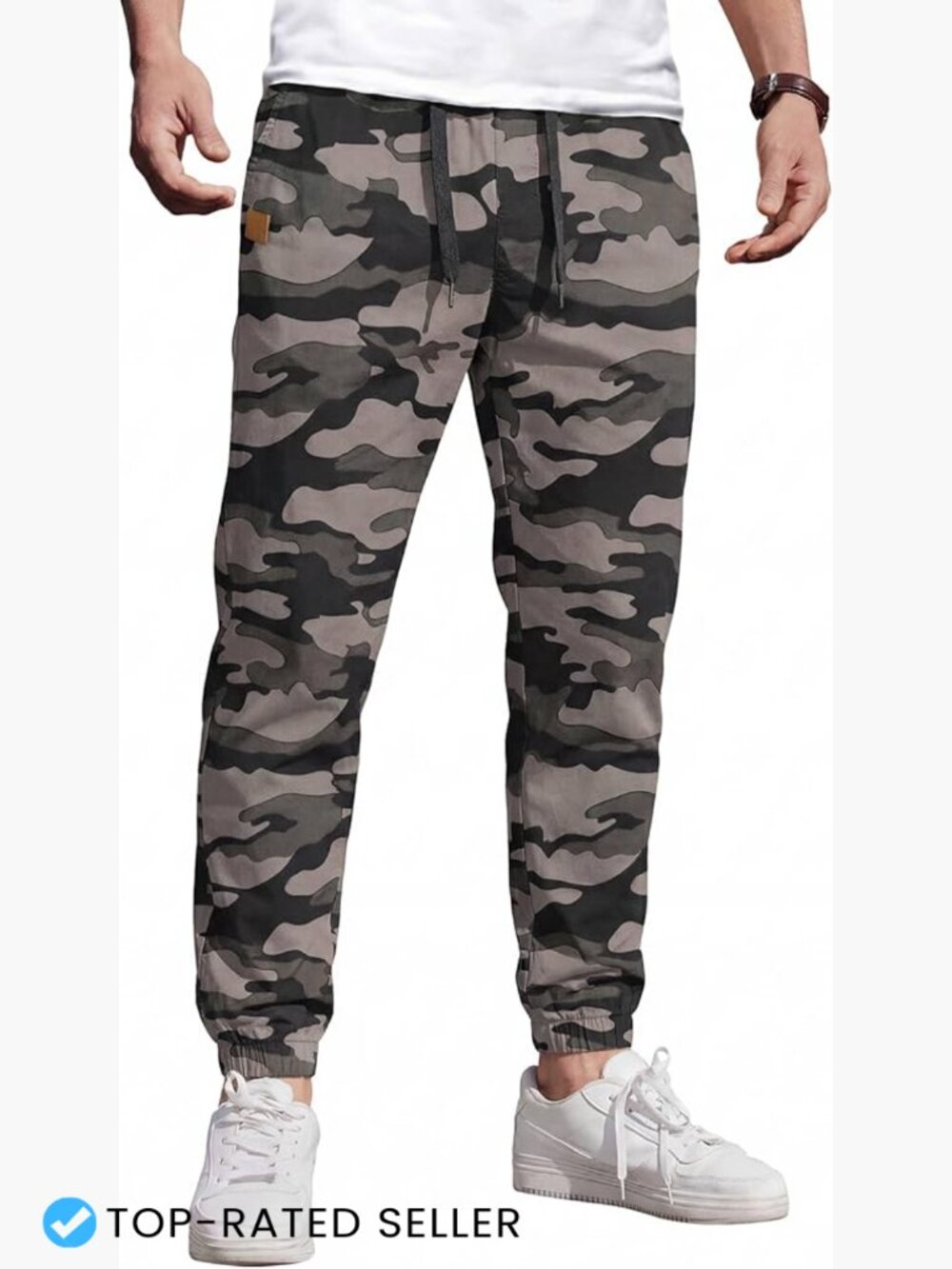 Men's Casual Joggers Cargo Pants Elastic Drawstring Chino Track Sweatpants